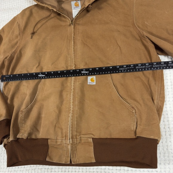 Carhartt Men’s Brown Hooded Jacket Size Large Workwear - Picture 5 of 11